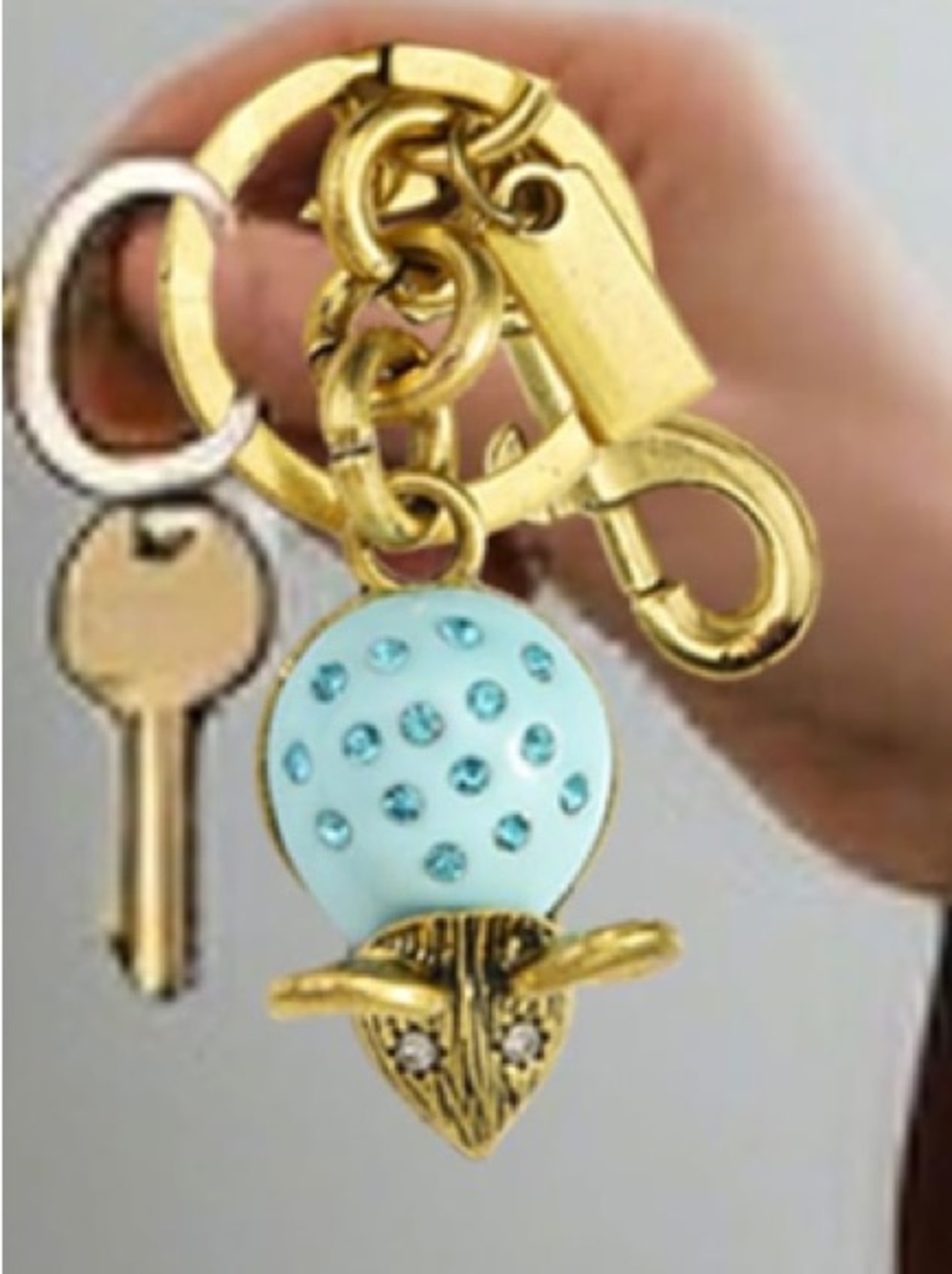 Crystal mouse purse/bag charm keychain